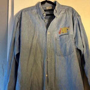 Light Blue Embroidered Men's Casual Shirt